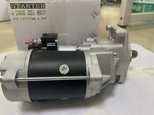 0-24000-2451 Isuzu 4BG1 Engine Starter Motor 24V 11T 4.5kW For Hitachi 120-5 & Kobelco 120 Excavators